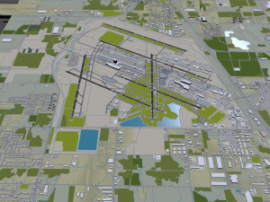 Detroit Airport 12km Modèle 3D
