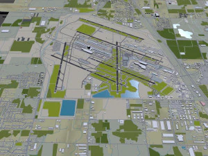 Detroit Airport 12km 3D Model