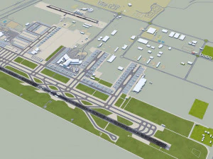 Dubai Al Maktoum International Airport 15km 3D Model