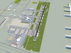 Dubai Al Maktoum International Airport 15km 3D Model