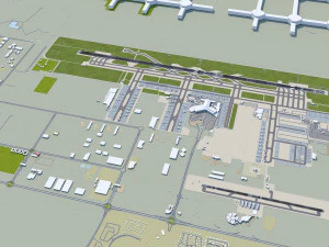 Dubai Al Maktoum International Airport 15km 3D Model