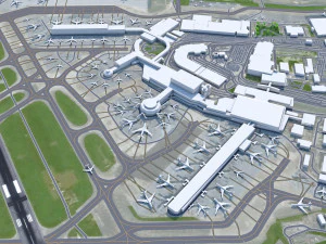 Dublin Airport 15km 3D Model