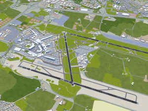 Dublin Airport 15km 3D Model