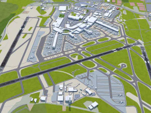 Dublin Airport 15km 3D Model