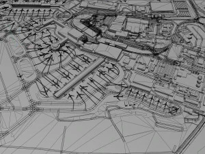Dublin Airport 15km 3D Model