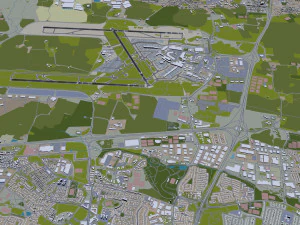 Dublin Airport 15km 3D Model