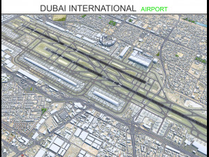 Dubai International Airport 10km 3D Model