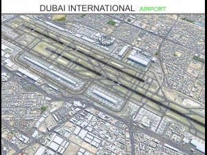 Міжнародний аеропорт Дубая 10 км 3D Модель