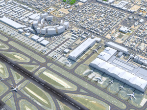 Dubai International Airport 10km Modèle 3D