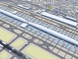 Dubai International Airport 10km Modèle 3D