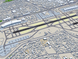 Dubai International Airport 10km Modèle 3D