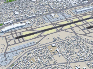 Dubai International Airport 10km 3D Model