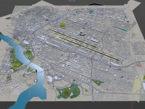Dubai International Airport 10km 3D Model