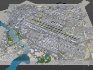 Dubai International Airport 10km 3D Model