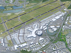 Dusseldorf Airport 10km Modèle 3D