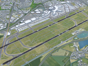 Dusseldorf Airport 10km Modèle 3D