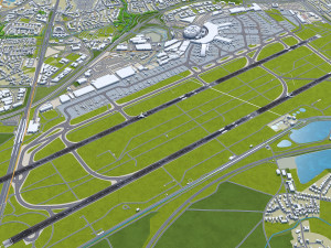 Dusseldorf Airport 10km Modèle 3D