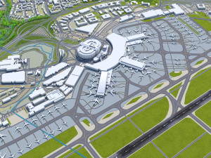 Dusseldorf Airport 10km Modèle 3D