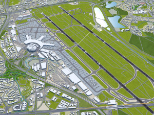 Dusseldorf Airport 10km Modèle 3D