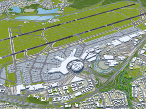 Dusseldorf Airport 10km Modèle 3D