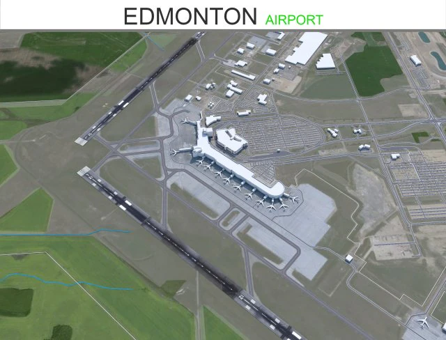 Edmonton Airport 15km 3D Model .c4d .max .obj .3ds .fbx .stl .blend