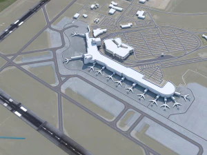 Edmonton Airport 15km 3D Model