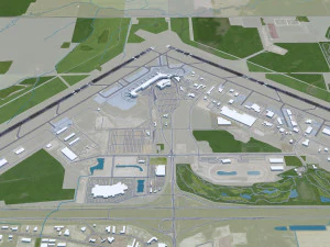 Edmonton Airport 15km 3D Model