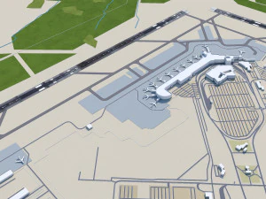 Edmonton Airport 15km 3D Model