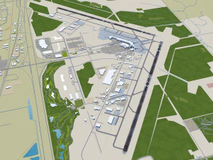 Edmonton Airport 15km 3D Model