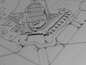 Edmonton Airport 15km 3D Model