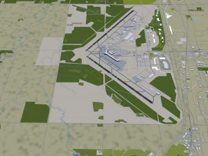 Edmonton Airport 15km 3D Model