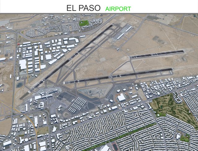 El Paso Airport 15km 3D Model .c4d .max .obj .3ds .fbx .stl .blend 