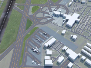Eugene Airport 10km 3D Model