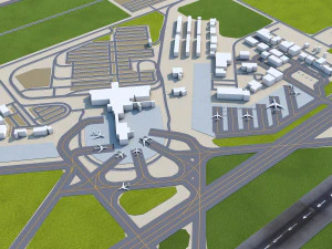Eugene Airport 10km 3D Model