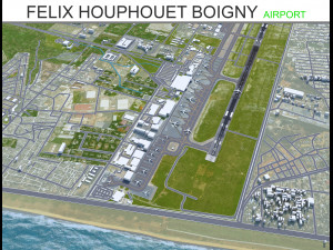 Felix Houphouet Boigny International Airport 10km 3D Model