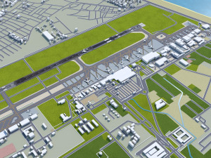 Felix Houphouet Boigny International Airport 10km 3D 模型