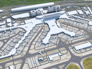 Frankfurt Airport 16km 3D Model