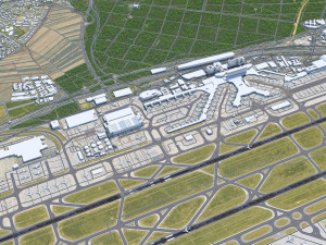 Frankfurt Airport 16km 3D Model
