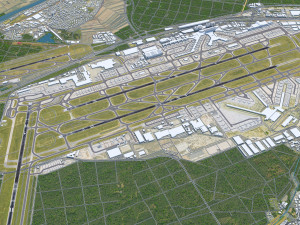 Frankfurt Airport 16km 3D Model
