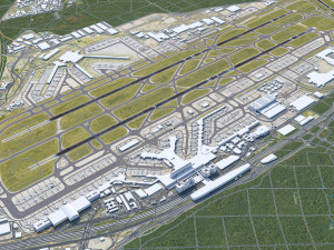 Frankfurt Airport 16km 3D Model