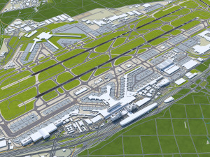 Frankfurt Airport 16km 3D Model
