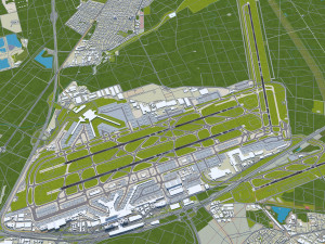 Frankfurt Airport 16km 3D Model