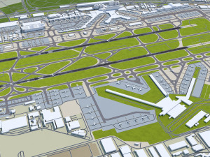 Frankfurt Airport 16km 3D Model