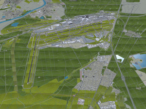 Frankfurt Airport 16km 3D Model