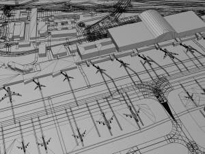 Frankfurt Airport 16km 3D Model