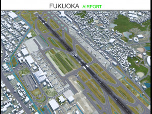 Fukuoka Airport 10km Modèle 3D