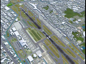 Fukuoka Airport 10km 3D Model