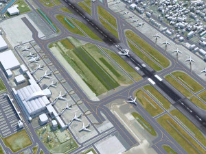 Fukuoka Airport 10km 3D Model