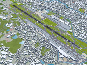 Fukuoka Airport 10km 3D Model