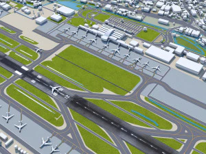 Fukuoka Airport 10km 3D Model
